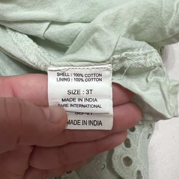 Sweet Magnolia Girls Dress 3T‎ Mint Green Eyelet Lace Flutter Sleeve Lined Cute - Picture 5 of 5